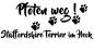 Preview: Aufkleber "Pfoten weg! Staffordshire Terrier im Heck“